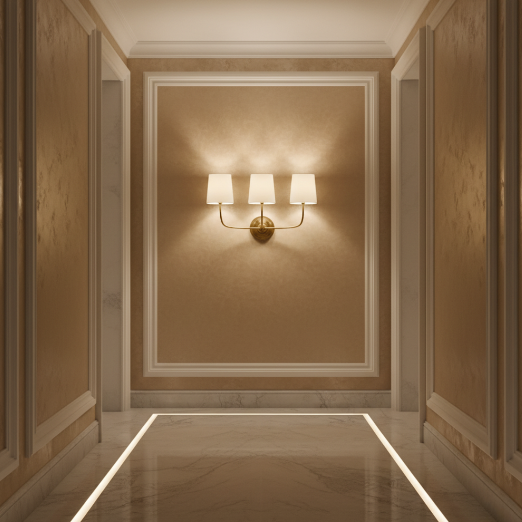 Elegant Mid-Century Wall Sconce Lighting with Three Fabric Shades for Ambient Illumination 5