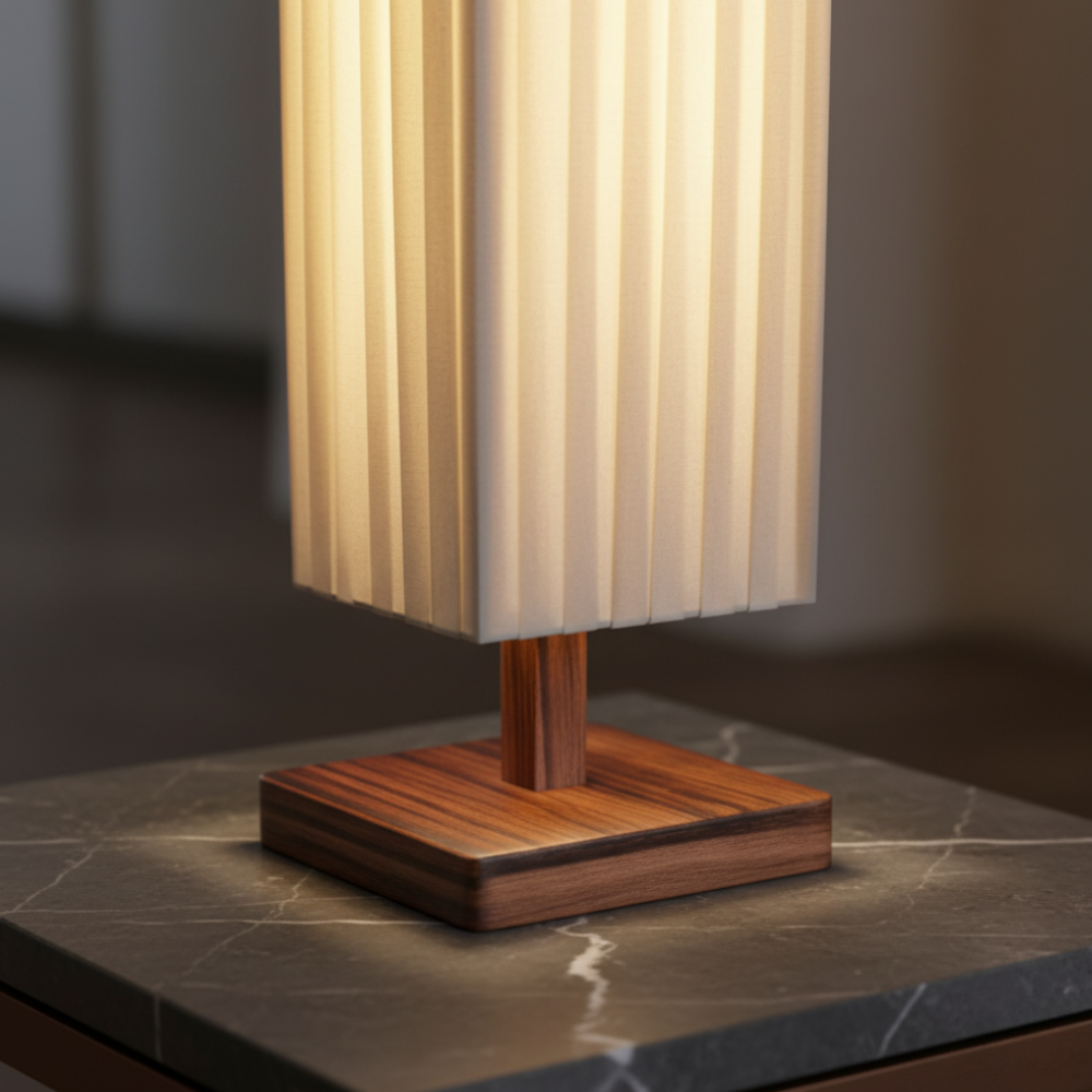 Elegant Modern Floor Lamp with Soft Warm LED Light | Premium Walnut Wood Design for Tranquil Living Spaces 7