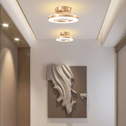 Elegant Modern Flush Mount Ceiling Light with Gold Iron Finish | Energy-Efficient LED Fixture for Stylish Home Illumination 2