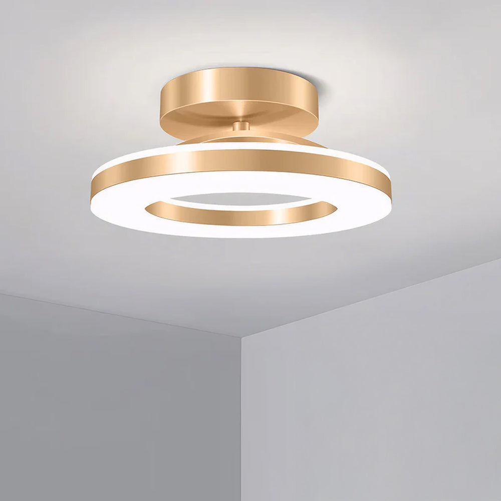 Elegant Modern Flush Mount Ceiling Light with Gold Iron Finish | Energy-Efficient LED Fixture for Stylish Home Illumination 3
