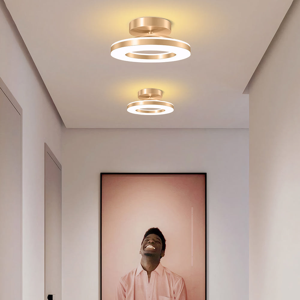 Elegant Modern Flush Mount Ceiling Light with Gold Iron Finish | Energy-Efficient LED Fixture for Stylish Home Illumination 5