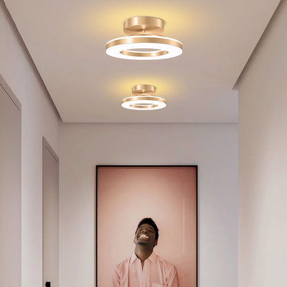 Elegant Modern Flush Mount Ceiling Light with Gold Iron Finish | Energy-Efficient LED Fixture for Stylish Home Illumination 5