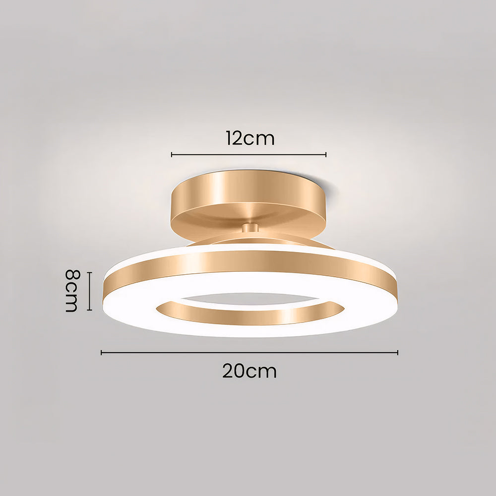 Elegant Modern Flush Mount Ceiling Light with Gold Iron Finish | Energy-Efficient LED Fixture for Stylish Home Illumination 6