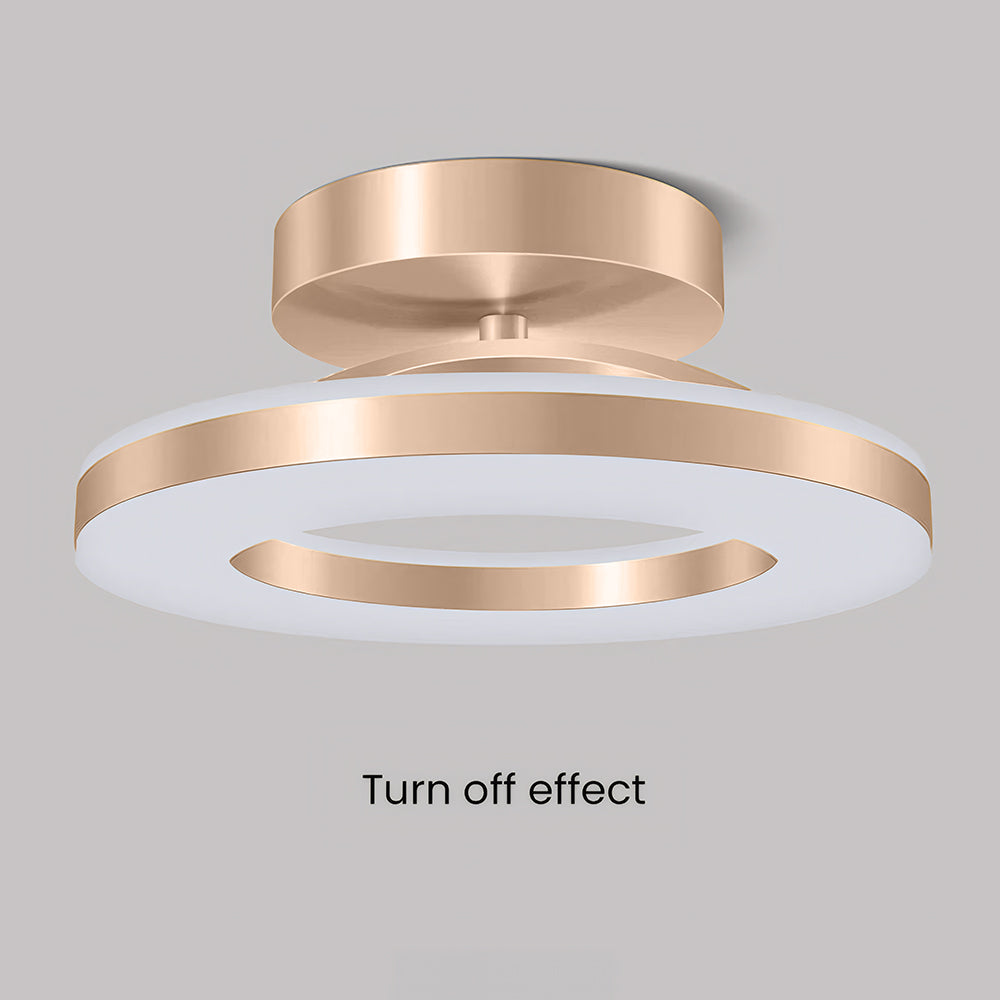 Elegant Modern Flush Mount Ceiling Light with Gold Iron Finish | Energy-Efficient LED Fixture for Stylish Home Illumination 8