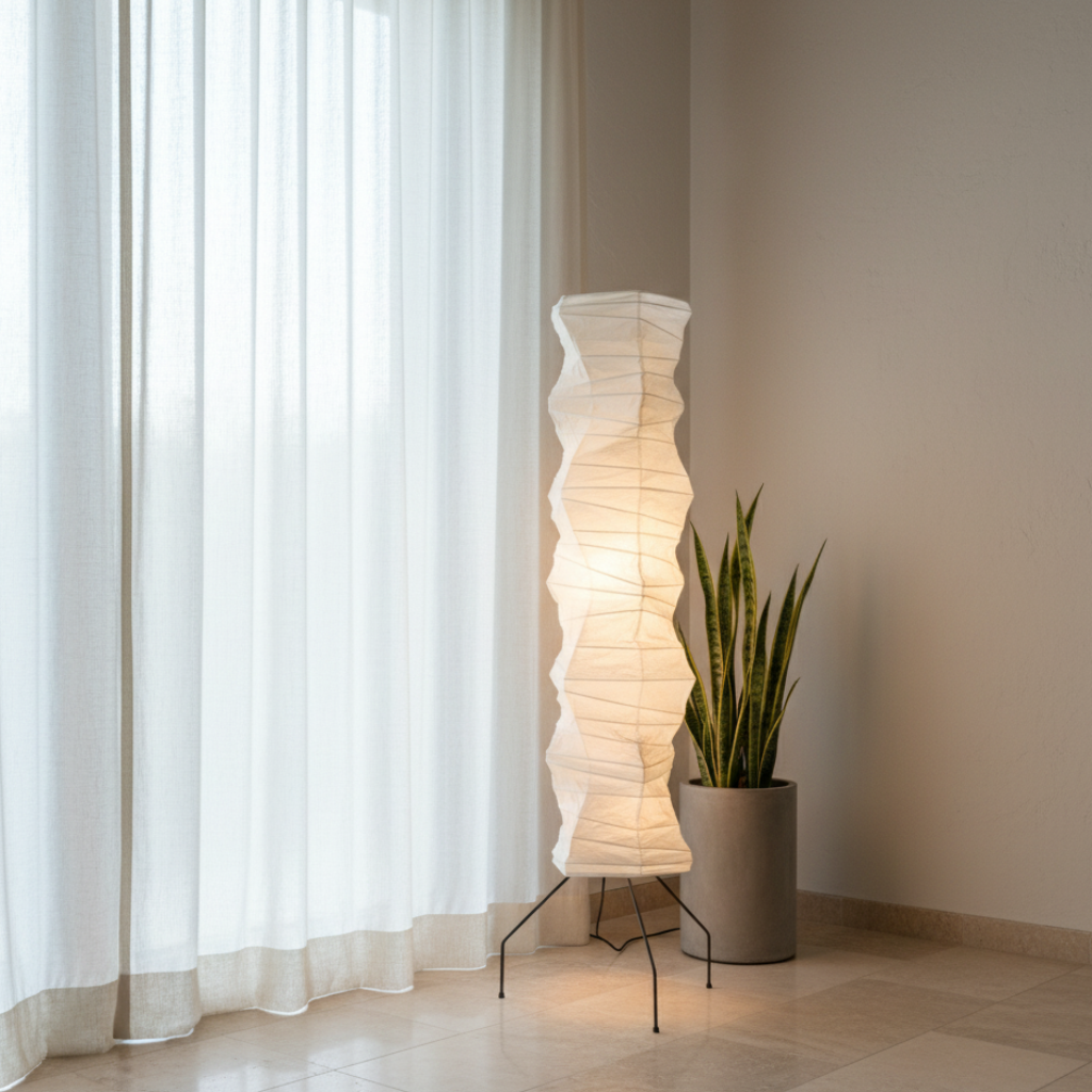 Elegant Organic Floor Lamp | Modern Japanese Design with Warm Glow | Serene Ambience for Living Room 1