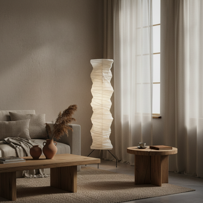 Elegant Organic Floor Lamp | Modern Japanese Design with Warm Glow | Serene Ambience for Living Room 6
