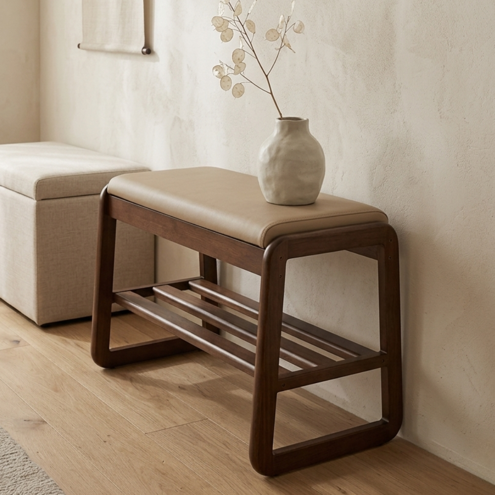 Elegant Scandinavian Shoe Storage Cabinet with Solid Wood Base | Stylish Organizer for Entryway 4