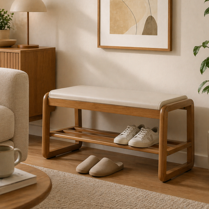 Elegant Scandinavian Shoe Storage Cabinet with Solid Wood Base | Stylish Organizer for Entryway 9