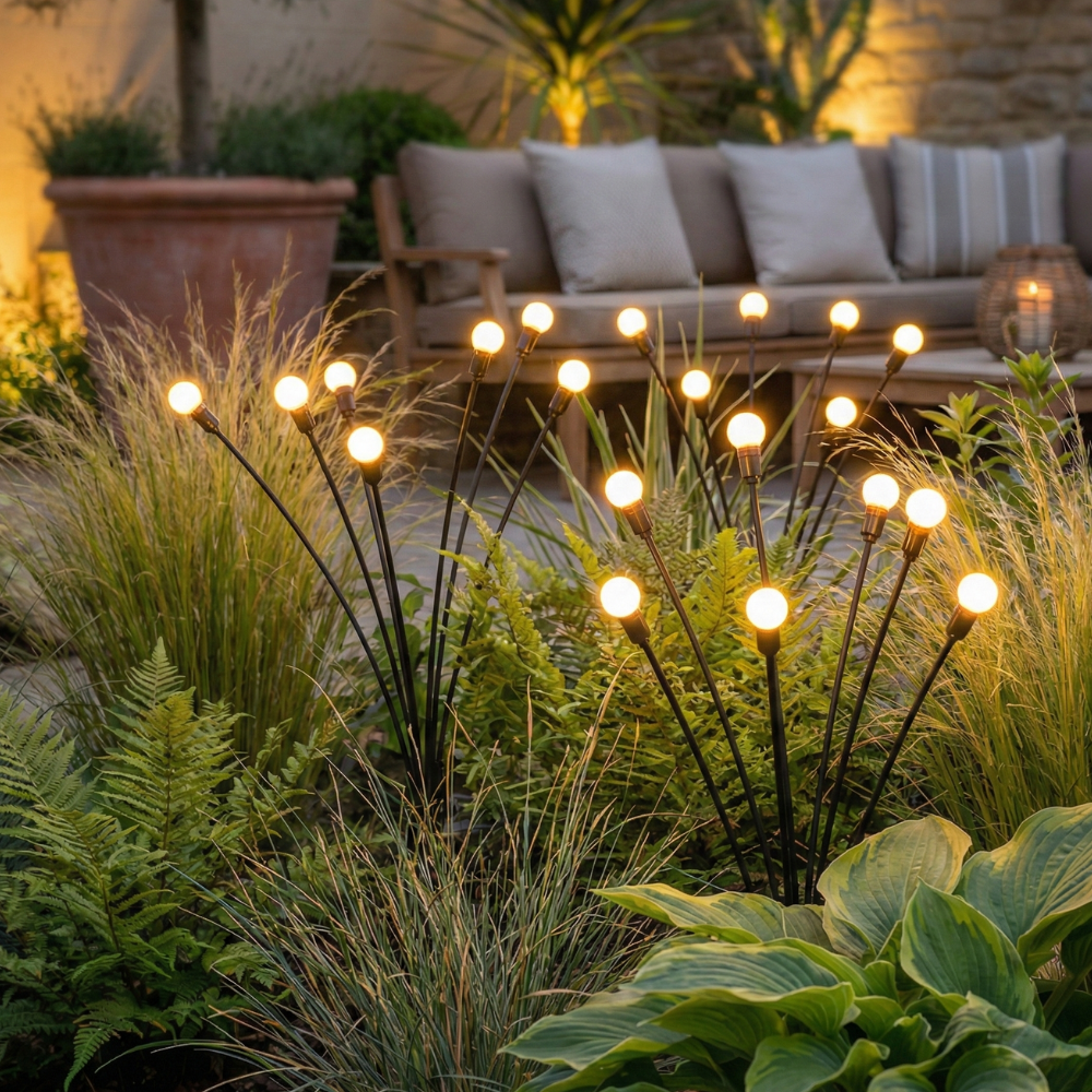 Elegant Solar Garden Lights | Waterproof Outdoor Lights with 120 Lumens | Eco-Friendly Ambiance for Your Patio 0