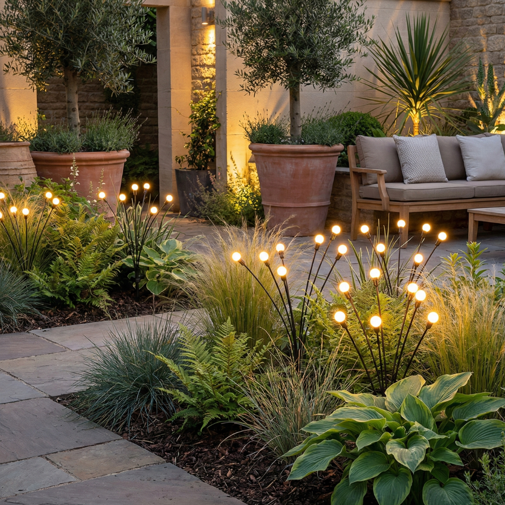 Elegant Solar Garden Lights | Waterproof Outdoor Lights with 120 Lumens | Eco-Friendly Ambiance for Your Patio 1