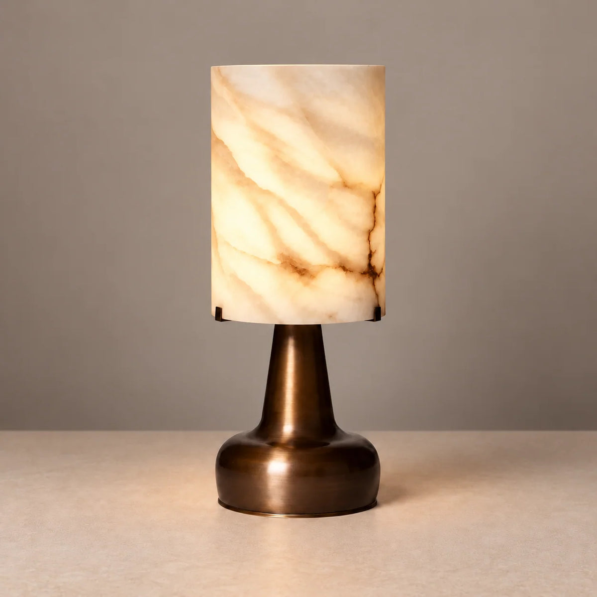 Elegant Table Lamp | Natural Alabaster Shade with Warm White Light | Stylish Bedside Lighting for Cozy Ambiance 1