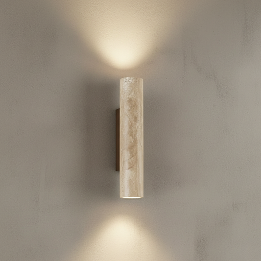 Elegant Travertine Wall Sconce | Modern Up/Down Lighting for Architectural Decor 0