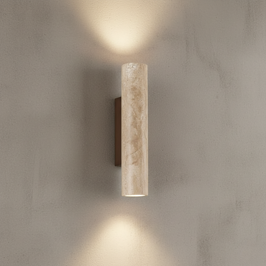 Elegant Travertine Wall Sconce | Modern Up/Down Lighting for Architectural Decor 1