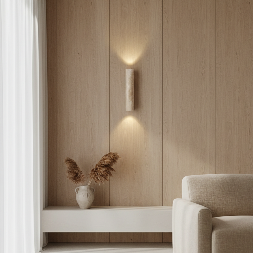 Elegant Travertine Wall Sconce | Modern Up/Down Lighting for Architectural Decor 2