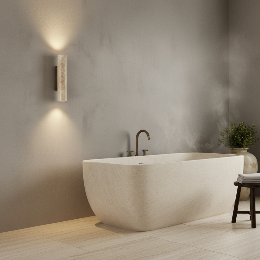 Elegant Travertine Wall Sconce | Modern Up/Down Lighting for Architectural Decor 3