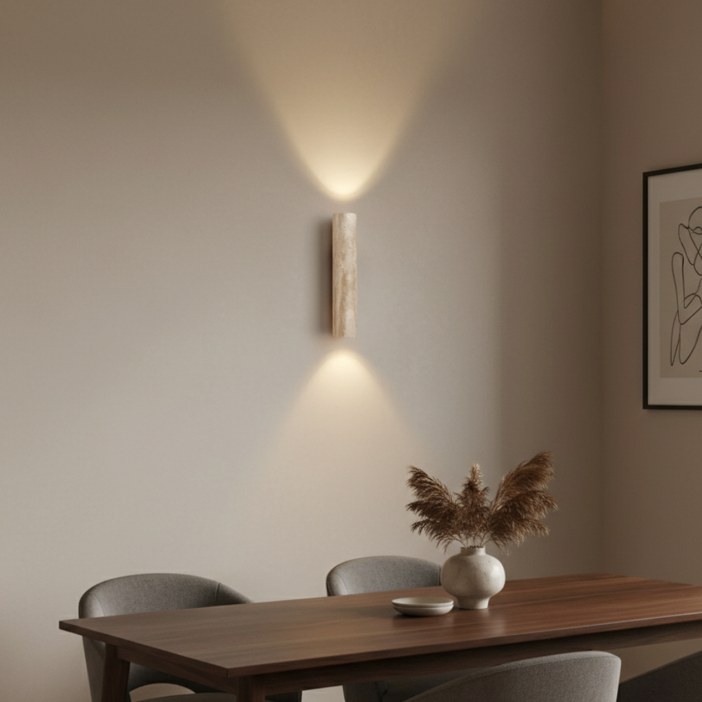 Elegant Travertine Wall Sconce | Modern Up/Down Lighting for Architectural Decor 8