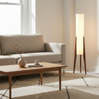 Elegant Walnut Floor Lamp | Modern Design with Dimmable LED Light | Stylish Addition for Living Room Ambiance 7