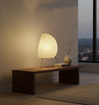 Elegant Washi Table Lamp | Soft Ambient Glow with Three-Leg Steel Base | Ideal Nightstand Lamp for Cozy Atmosphere