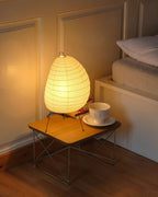 Elegant Washi Table Lamp | Soft Ambient Glow with Three-Leg Steel Base | Ideal Nightstand Lamp for Cozy Atmosphere