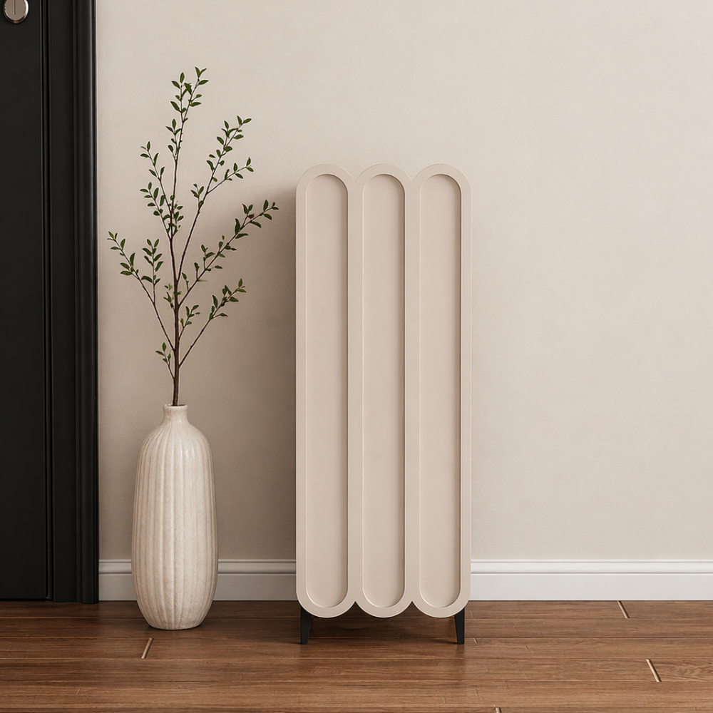 Elegant | Shoe Storage Cabinet with Scalloped Edge Design | 4-Tier Organizer for Entryway Decor 0