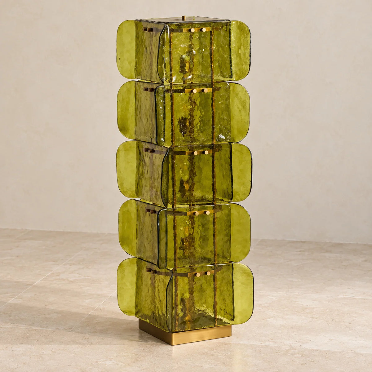 GlassGlow Collection | Modern Floor Lamp with Hand-Blown Glass Panels | Architectural Design for Ambient Lighting 0