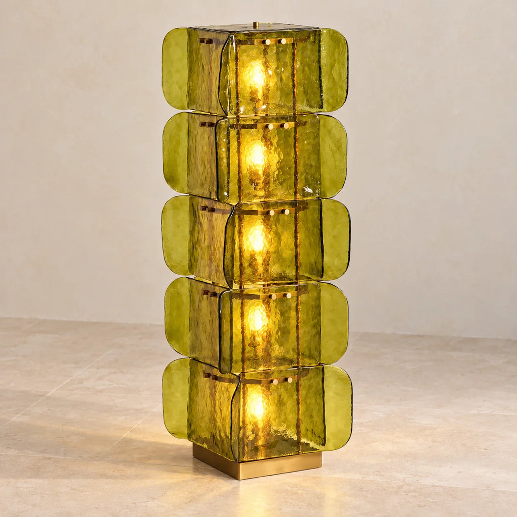 GlassGlow Collection | Modern Floor Lamp with Hand-Blown Glass Panels | Architectural Design for Ambient Lighting 1
