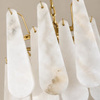 Goccia Collection | Alabaster Teardrop Chandelier with Solid Brass Frame | Tiered Lighting Fixture for Elegant Ambiance 2