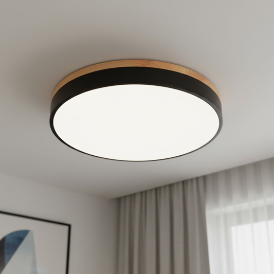 Horizon | Flush Mount Ceiling Light with Ultra-Thin Design & Wood Accent | Modern Illumination for Spacious Living 0