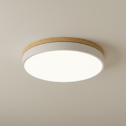 Horizon | Flush Mount Ceiling Light with Ultra-Thin Design & Wood Accent | Modern Illumination for Spacious Living 1