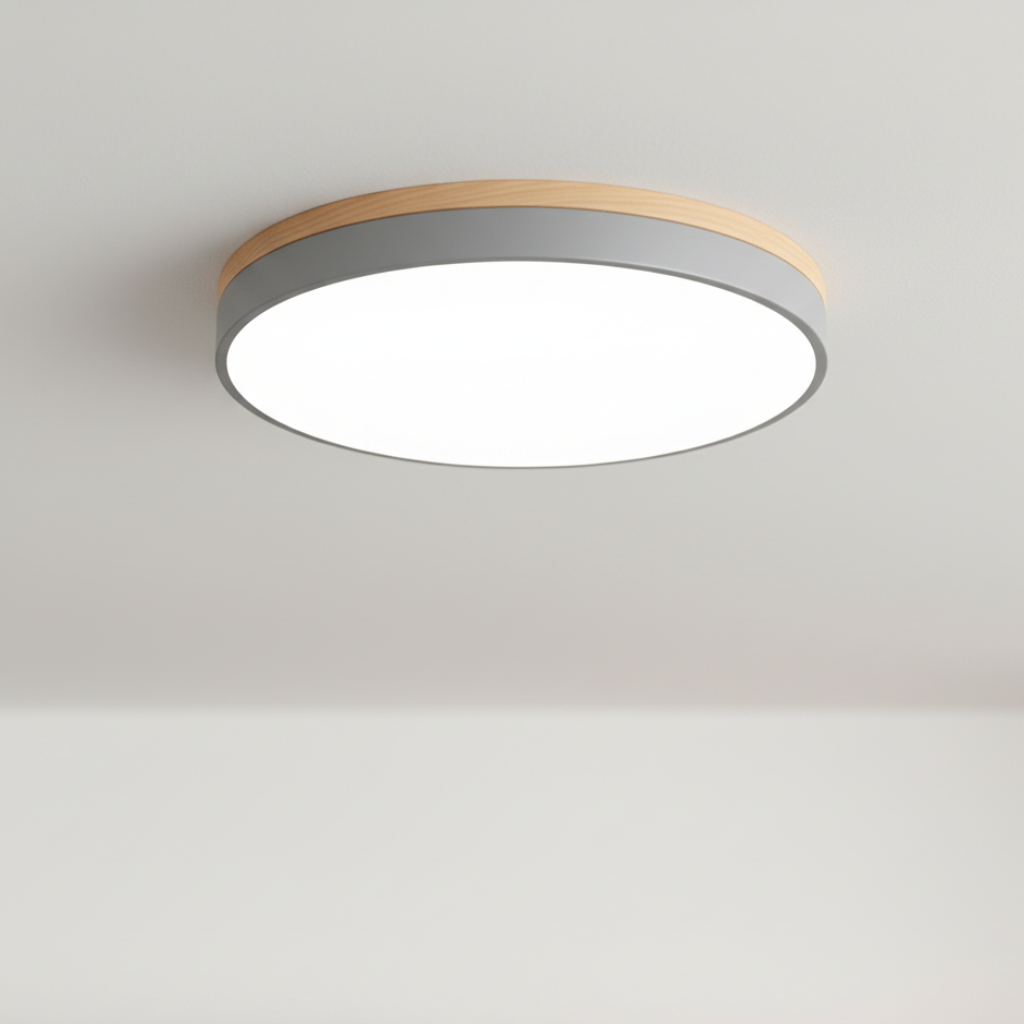 Horizon | Flush Mount Ceiling Light with Ultra-Thin Design & Wood Accent | Modern Illumination for Spacious Living 11