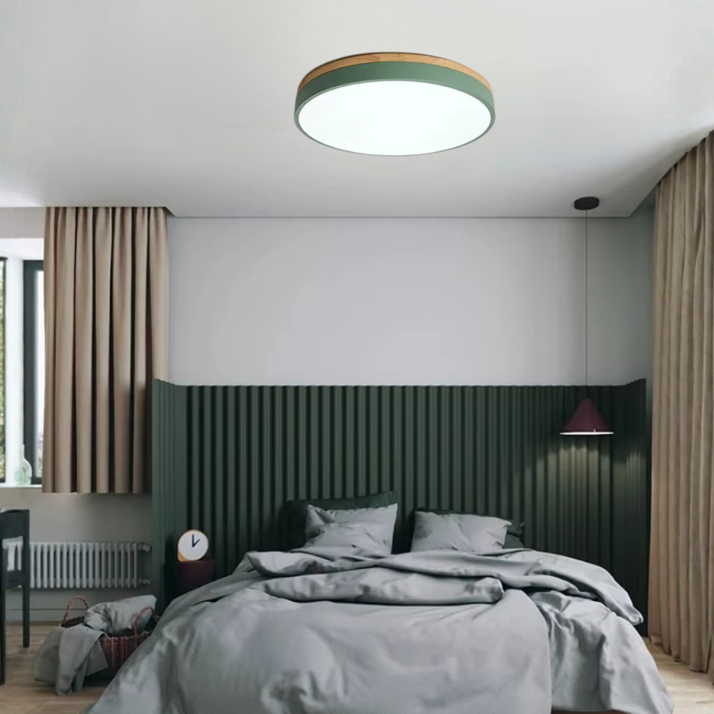 Horizon | Flush Mount Ceiling Light with Ultra-Thin Design & Wood Accent | Modern Illumination for Spacious Living 3