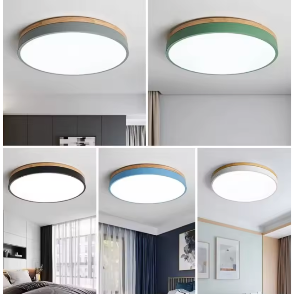 Horizon | Flush Mount Ceiling Light with Ultra-Thin Design & Wood Accent | Modern Illumination for Spacious Living 5