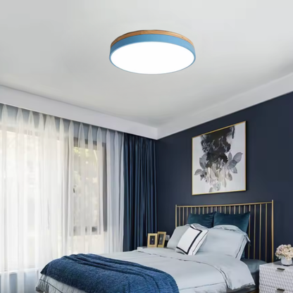 Horizon | Flush Mount Ceiling Light with Ultra-Thin Design & Wood Accent | Modern Illumination for Spacious Living 7