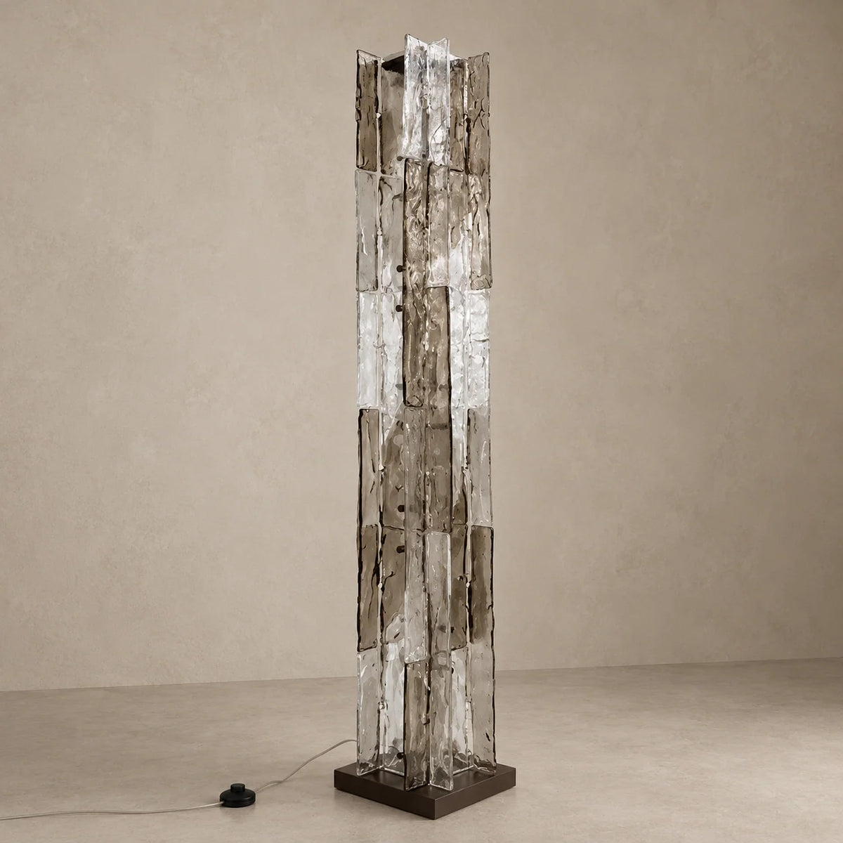 Laguna Collection | Modern Floor Lamp with Textured Glass Design | Elegant Standing Lamp for Indoor Ambiance 0