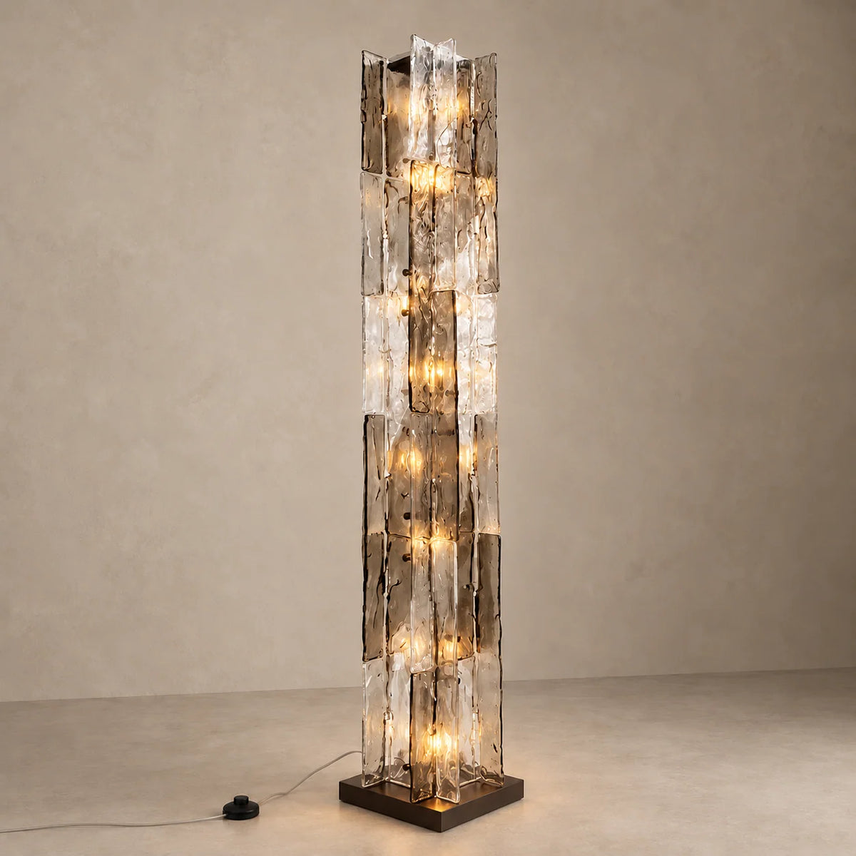 Laguna Collection | Modern Floor Lamp with Textured Glass Design | Elegant Standing Lamp for Indoor Ambiance 1