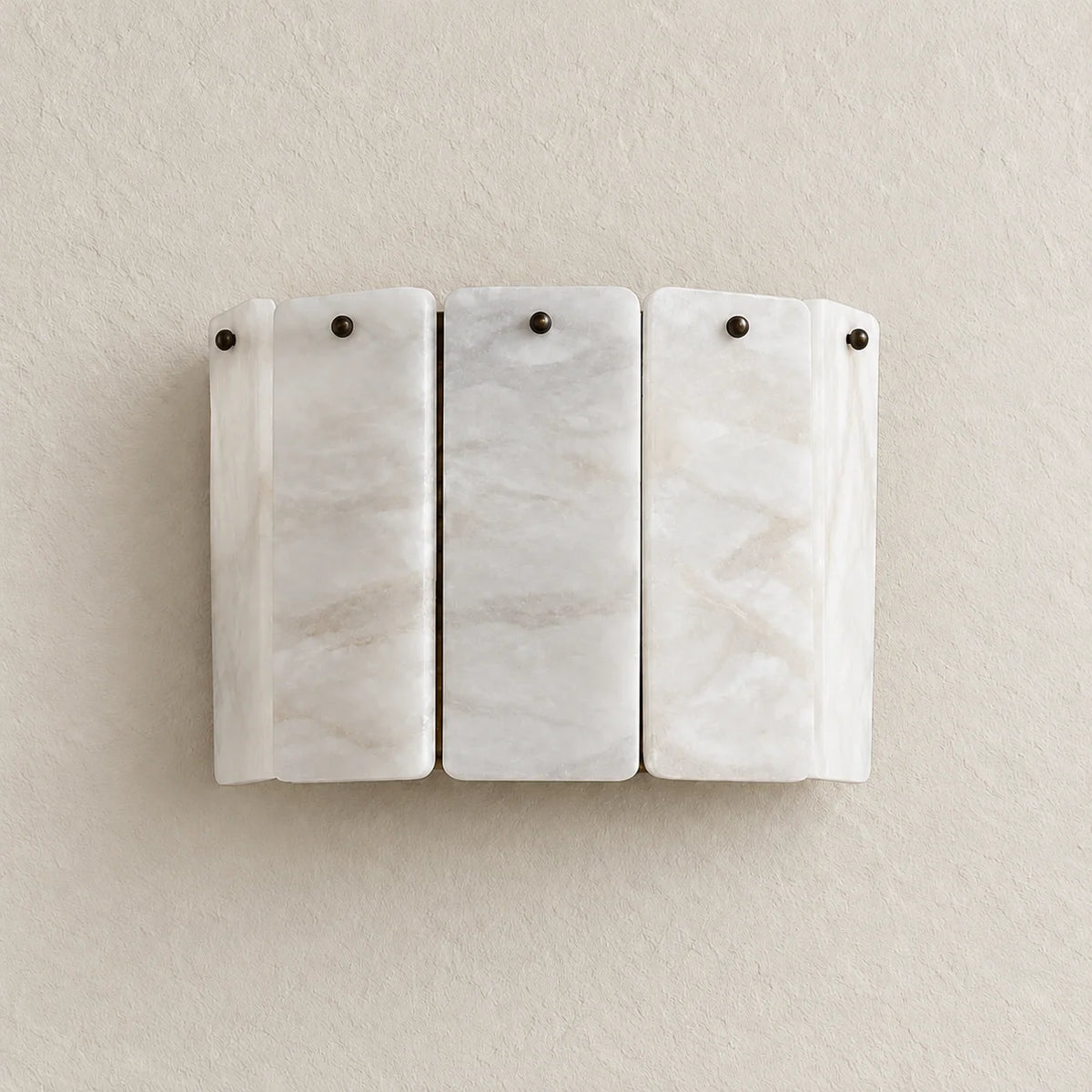 Layered Alabaster Wall Sconce Lighting with Dual Light Sources | Elegant Design for Ambient Illumination 0