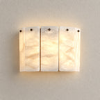 Layered Alabaster Wall Sconce Lighting with Dual Light Sources | Elegant Design for Ambient Illumination 1