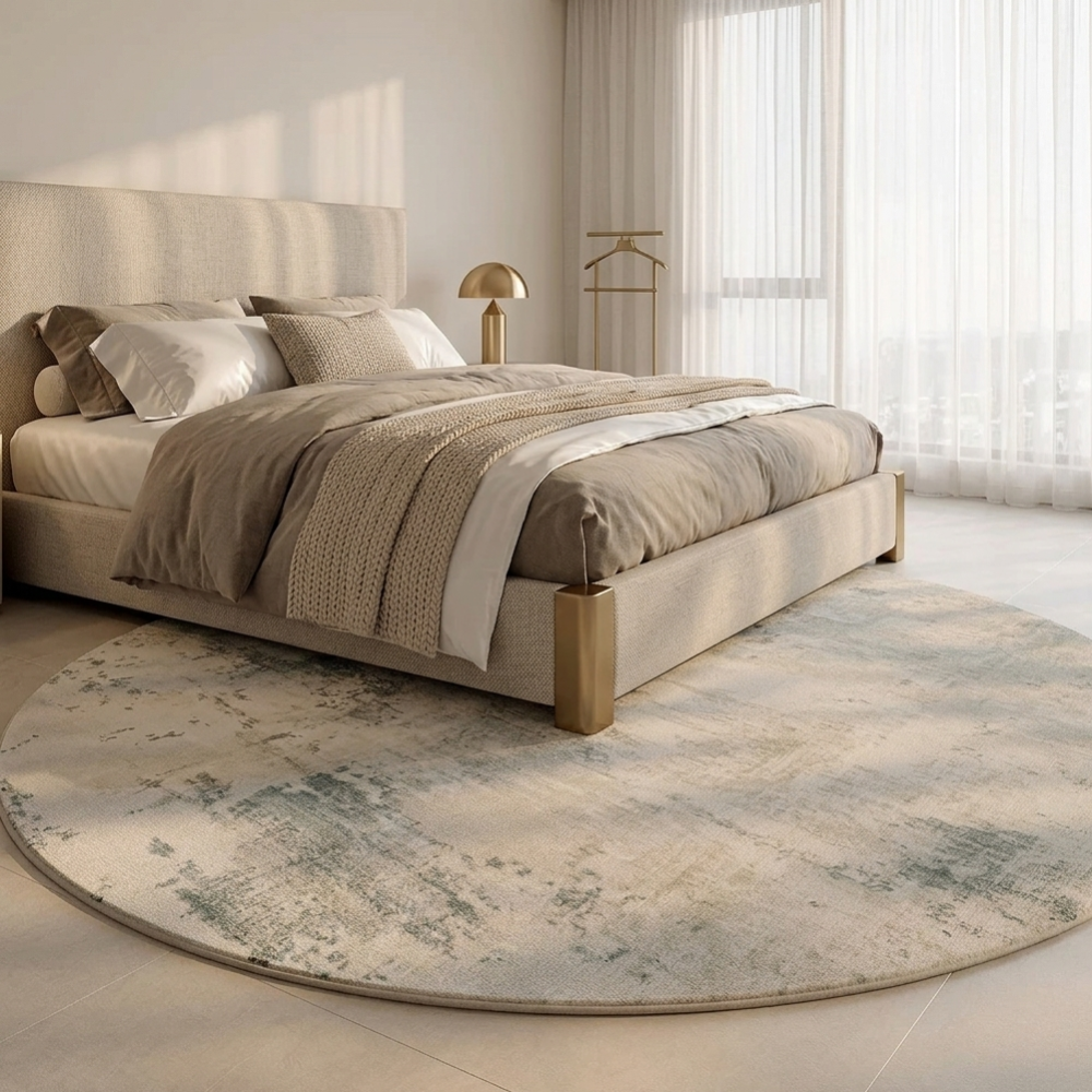 Luxurious Round Plush Area Rug with Soft Texture | Cozy Living Room Rugs for Enhanced Comfort 3