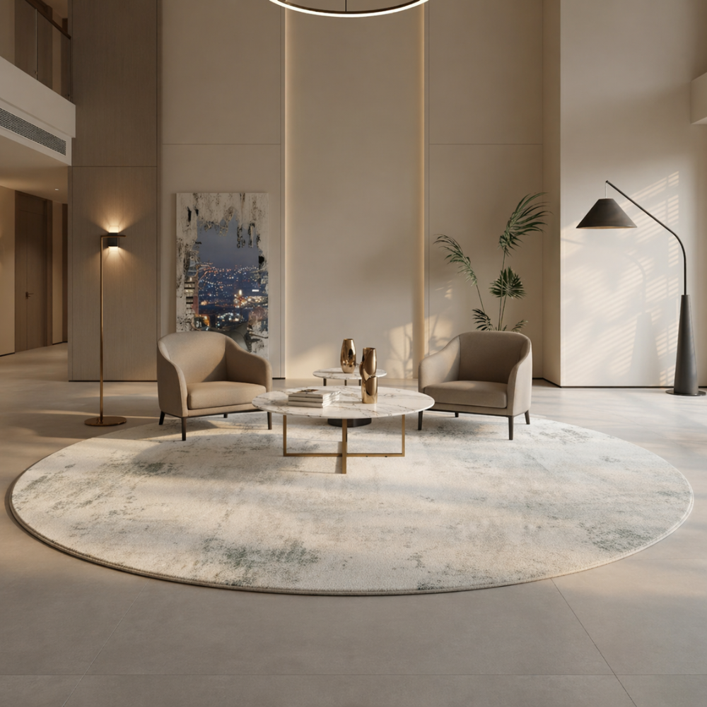 Luxurious Round Plush Area Rug with Soft Texture | Cozy Living Room Rugs for Enhanced Comfort 4