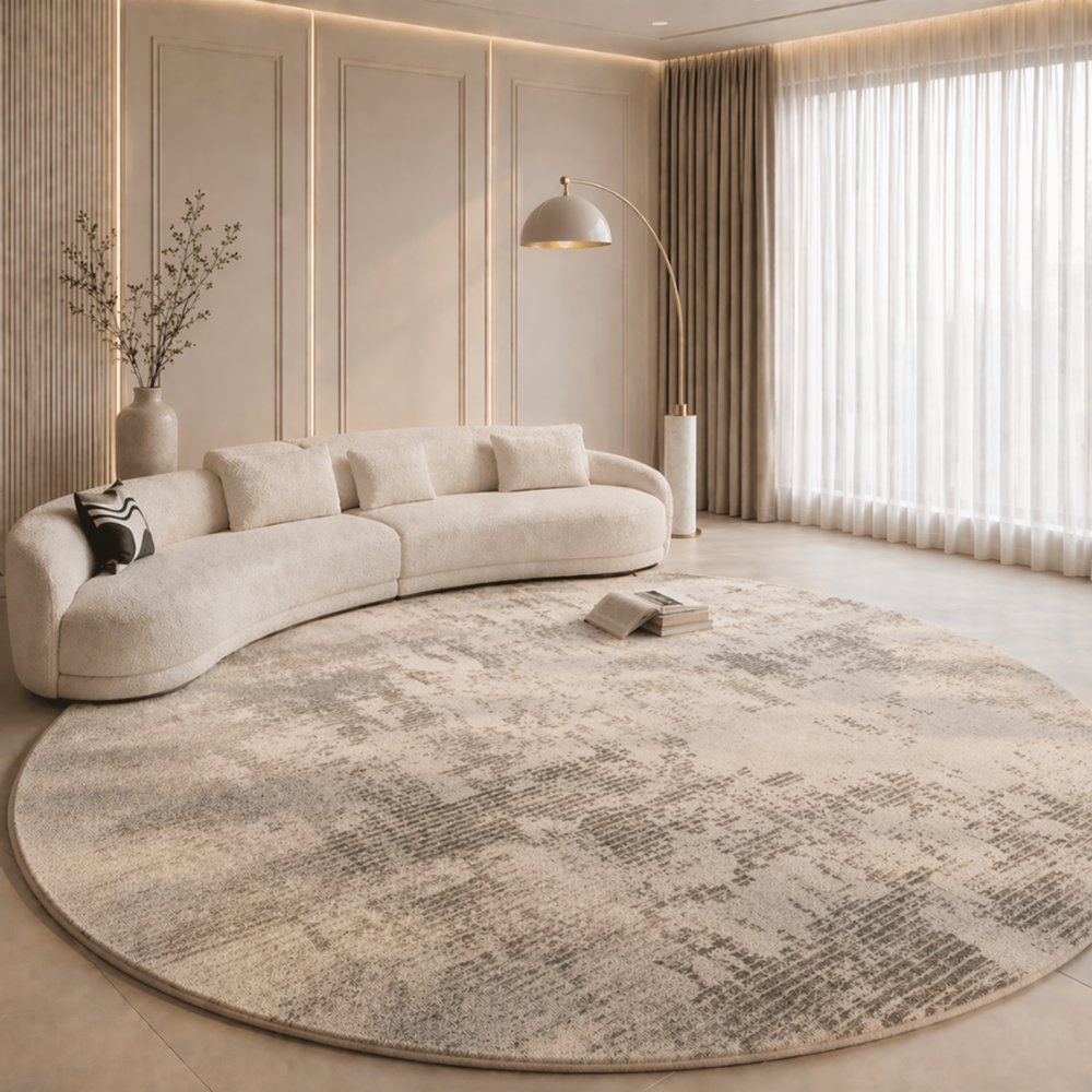Luxurious Round Plush Area Rug with Soft Texture | Cozy Living Room Rugs for Enhanced Comfort 5