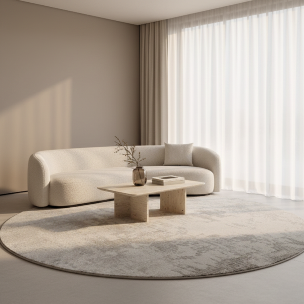 Luxurious Round Plush Area Rug with Soft Texture | Cozy Living Room Rugs for Enhanced Comfort 7
