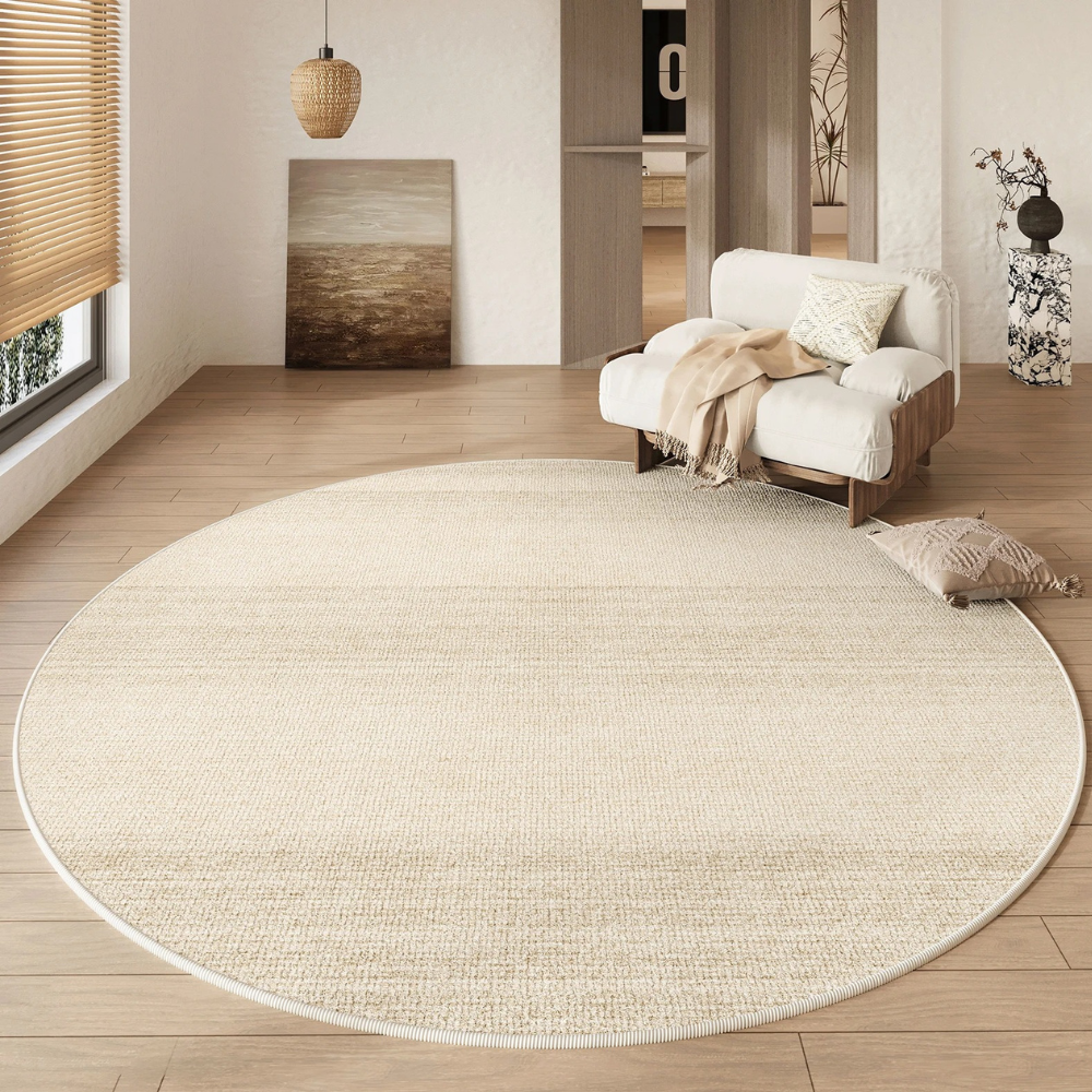 Luxury Round Area Rug | Soft Cream Design with Non-Slip Backing | Cozy Comfort for Living Room 10