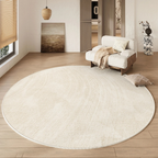 Luxury Round Area Rug | Soft Cream Design with Non-Slip Backing | Cozy Comfort for Living Room 9