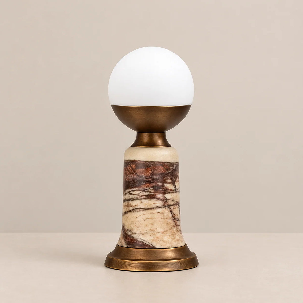 MarbleGlow Collection | Red Marble Table Lamp with Opaline Glass Diffuser | Stylish Bedside Lighting for Cozy Ambiance 0
