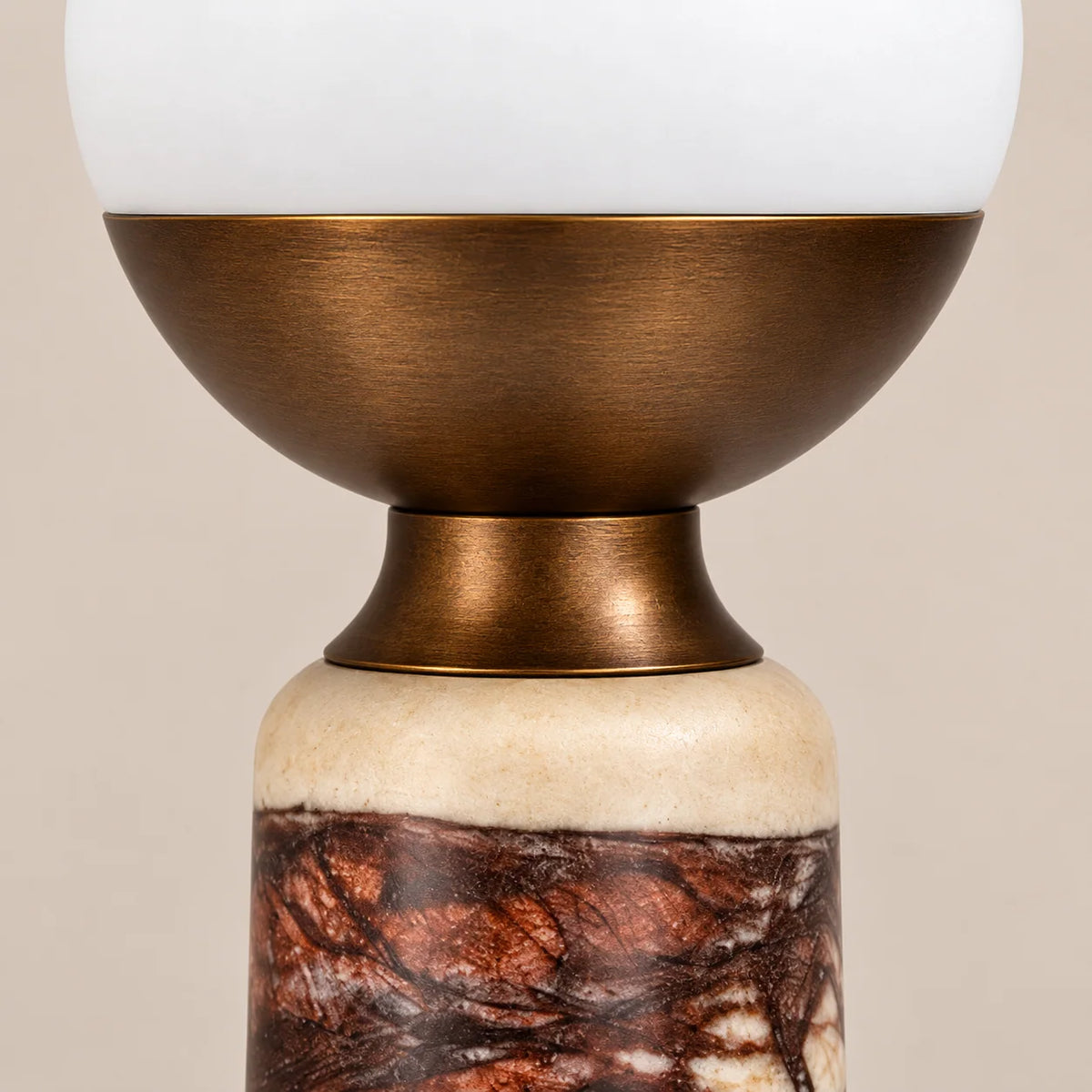 MarbleGlow Collection | Red Marble Table Lamp with Opaline Glass Diffuser | Stylish Bedside Lighting for Cozy Ambiance 2
