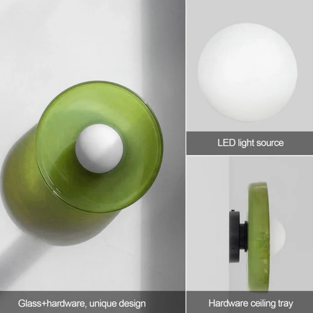 Mid-Century Modern Wall Sconce Light with Dual-Layered Glass Design | Versatile Fixture for Artistic Illumination 8