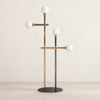 Milano Collection | Modern Floor Lamp with Opaline Glass Globes | Mid-Century Style for Cozy Living Room Lighting 0