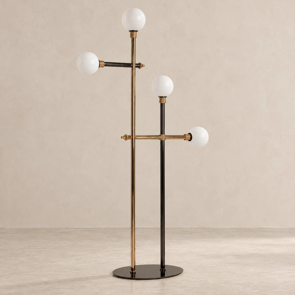 Milano Collection | Modern Floor Lamp with Opaline Glass Globes | Mid-Century Style for Cozy Living Room Lighting 2