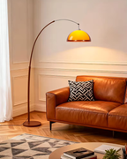 Modern Arc Floor Lamp with Adjustable Height & Warm Dome Shade for Cozy Living Room Ambiance 3