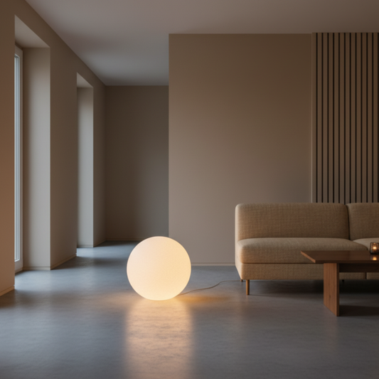 Modern Floor Lamp with Unique Resin Globe Design | Soft Light Diffusion for Cozy Living Room Ambiance 0